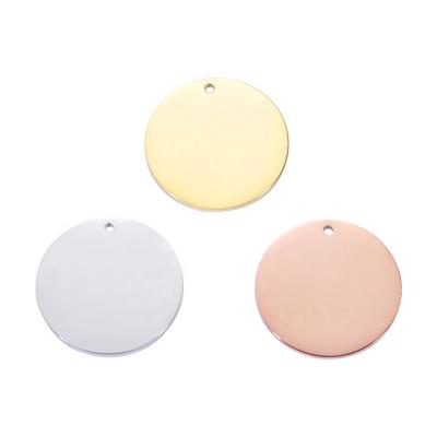 China New Design Mirror Stainless Steel Circle Shape Single Hole Metal CLASSIC Flat Cut Pendant Dog Tag For Pet for sale