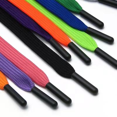 China Fashion. custom high quality.washable.eco-friendly.colorful logo metal tips Hoodie string high quality polyester flat 16mm18mm20mm tubular lace for sale