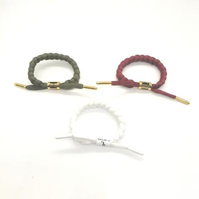 China New arrived BOHEMIA/casual polyester rope bracelet with custom metal tips and beads à venda