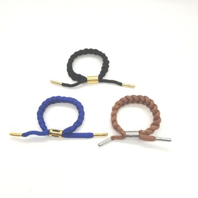 Cina New Arrived BOHEMIA/Casual Adjustable Polyester Bracelet Rope Bracelet Custom Printing Logo On Metal Tips in vendita