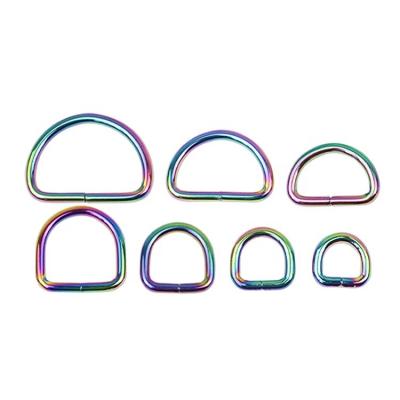 China Pet Collar and Leash\DIY\Bags Shape Hardware Colorful Ring Buckle Rainbows Semicircular D Ring For Bags Purse Chain Accessories for sale