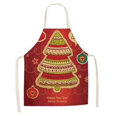 China Hot Sale Cleaning Printed Adult Children Class Home Kitchen Cooking Accessories Christmas Apron Women Cotton Canvas Baking Aprons for sale