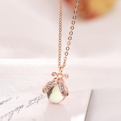 China Fashion Jewelry Bridal Jewelry Set Simple Alloy Zircon Seven Star Ladybug Necklace&Necklaces for sale