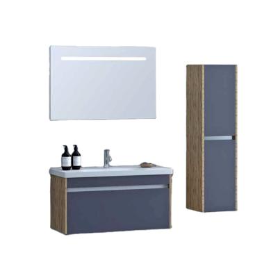 China Modern Wall Hung PVC Bathroom Wash Basin Sink and Bath Cabinet Combo for sale