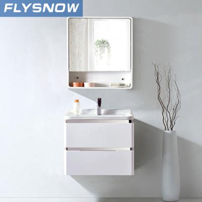 China White Gloss Bathroom Vanity Base PVC Vanity Cabinet for sale