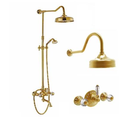 China With Sliding Bar Bathroom Temperature Control Mixer Shower Panel Set Style Brass Stainless Steel Surface for sale