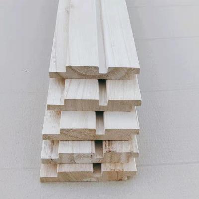 China Eco-friendly Material Wholesale Solid Wood Modern Wall Panel Paulownia Convex Shape TV Background Wall Decoration for sale