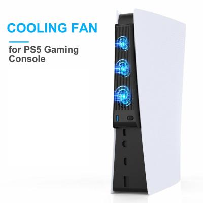 China Cooler ABS PS5 Game Console Fan 3-Fan System For Host PS5 Playstation 5 De And UHD Editions for sale