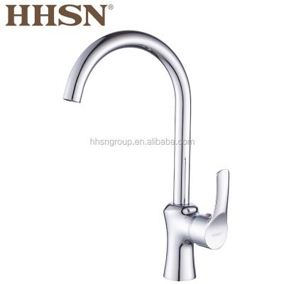 China HHSN Contemporary Single Handle Kitchen Faucet Brass Mixer Tap for sale