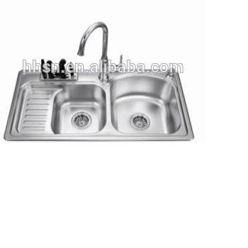 China Without Faucet HHSN HH5S9247 Free Standing Stainless Steel Kitchen Sink for sale