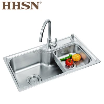 China With Faucet HHSN High Quality Wholesale Corner Stainless Steel Kitchen Sink for sale