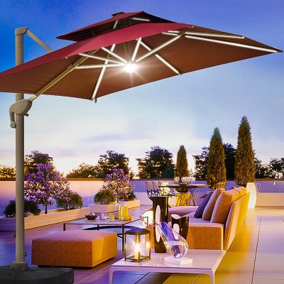 China Luxury custom solar beach umbrella restaurant patio furniture patio umbrella parasol deporte commercial for sale