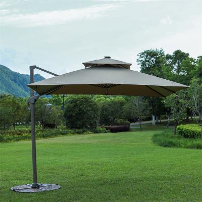 China Various Beach Umbrella High Quality Durable Using Waterproof Garden Solar Umbrella With Led Light Commercial for sale