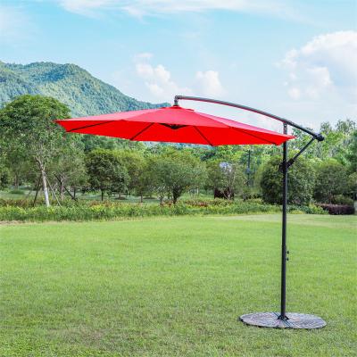 China Furniture High Density Iron Sun Umbrella Banana Umbrella Outdoor Commercial Beach Umbrella Promotion for sale