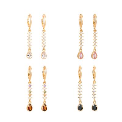 China CLASSIC Gold Hanging Earrings With Zircons Shape Women Earrings Earring Drop Earrings for sale