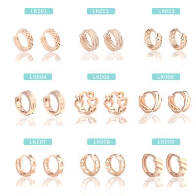 China New trend CLASSIC cheap fashion designs thin layer champagne gold women 14k earrings jewelry wedding wedding earrings for sale