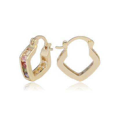 China Mujer brass 2019, aretes redondos de oro 14 k de Para de moda de aretes d'ensemble for sale