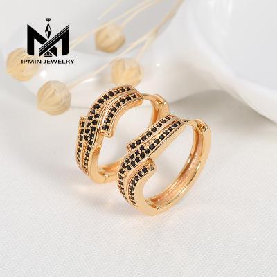 China 2019 New Fashion Luxury Jewelry Black Diamond Big Stud Earrings Healthy Thin Earrings For Women for sale