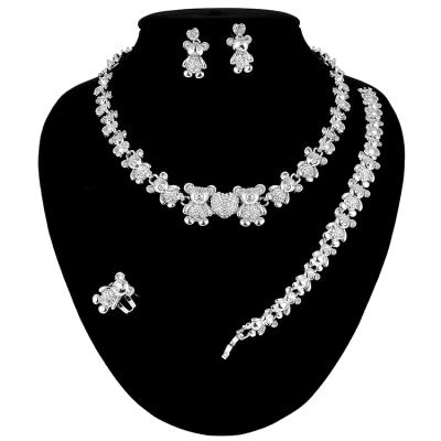 China CLASSIC High Quality Gold Silver Rhinestone Stone Jewelry Set for sale