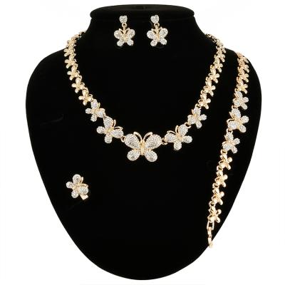 China IPMIN New Design 18K Gold Plating Butterfly 4 pcs Jewelry Set CLASSIC I Love You for sale