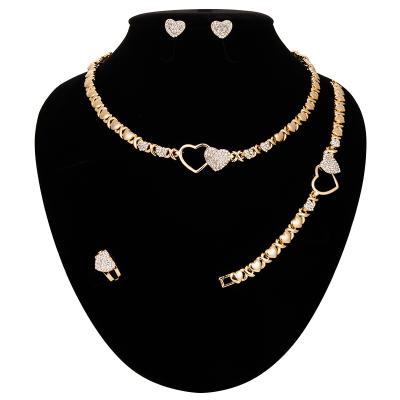 China XO CLASSIC Cute Heart Jewelry Sets Girl's 18K Gold Plated Jewelry Sets For Women for sale