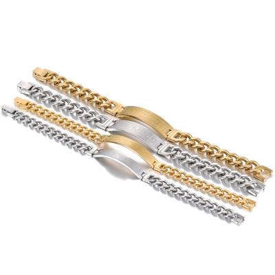 China CLASSIC Hip Pop Punk Style 18k Gold Plated Cuban Link Chain Bracelet For Women for sale