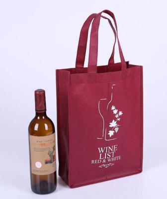 China Eco - Friendly Customized Non Woven Wine Bag For 2 Bottles Juice Bag for sale