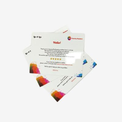 China Recycled Materials Wholesale Luxury Custom Logo Printing Paper Greeting Thank You Mail Gift Insert Cards for sale