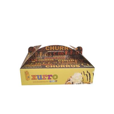 China Recycled materials factory price custom food grade take away churros box paper food box for sale