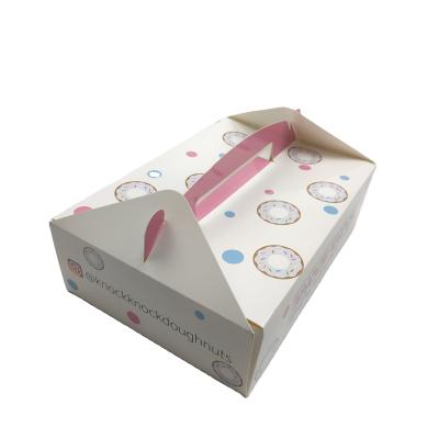 China Food Grade Recyclable Custom Size Printed Donuts Paper Boxes Packaging With Logo for sale