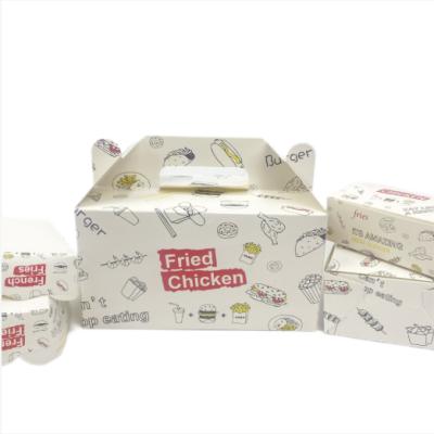 China Materials Factory Direct Custom Food Grade Fast Food Packaging Recycled Takeout Paper Box With Handle for sale