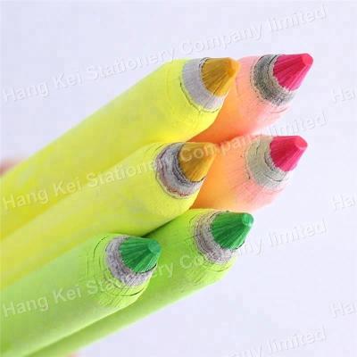 China Office & Best School Pencil Environmental Oversized Recycled Eco Paper Custom Pencils Neon Set for sale