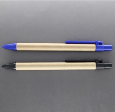 China Promotional Pen Cheap Simple Design Black Blue Color Recycled Paper Pen for sale