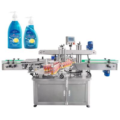 China Desinfetante de mãos Álcool garrafa quadrada Front Back Labeler Máquina automática de rotulagem de dois lados à venda