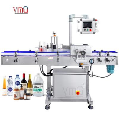 China Yimupack Verpackungsmaschinen Flasche Aufkleber Applikator Automatische runde Flachflasche Etikettierungsmaschine zu verkaufen