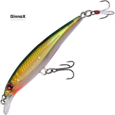 China Wholesale ABS Plastic 90mm Laser Effect Freshwater Bass Trout Walleye Feather Fishing Lure Artificial Hard Plastic Sinking Minnow for sale