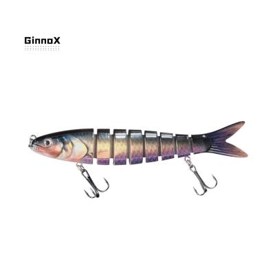 China Seawater 19g Bass Trout Pike Rocking Moving Hard Plastic Wholesale ABS Ginnox Freshwater 130mm Jointed Swimbait Surfcasting Fishing Lure for sale