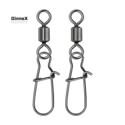 China Fishing Lure Connector GinnoX Wholesale 100pcs/bag Stainless Steel Bearing Connector Accessories For Fishhook Lure Swivels Snap for sale