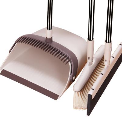 China Home Plastic Magic Broom Broom and Dustpan Vertical Folding Set for sale