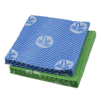 China Viable Cheap Non Woven Reusable Bamboo Fiber Dish Washing Cleaning Cloth Woven Fabric Bamboo Rolls for sale