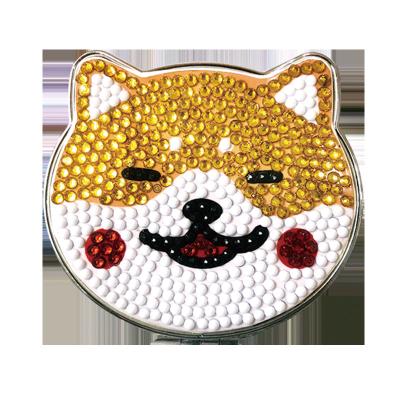 China Customization handpaint personalized 3d gold color diy diamond make up mirror for sale