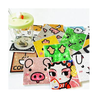 China Customized wholesale white diamond cork coasters making diy drink coaster customization with good price for sale