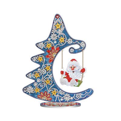 China New Classic/Postmodern Diamond Painting Christmas Tree Ornaments DIY Diamond Art Christmas Santa Decoration Table Decor for Table Decor for sale