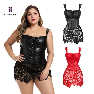 China Popular Selling Good Quality Antibacterial Faux Leather Corset Steampunk Corset Dress For Women for sale