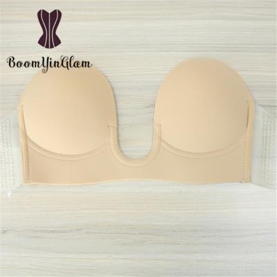 China Antibacterial Top Quality Women's Ultimate Plunge Underwire Push Up Bras Invisible Adhesive Bra for sale