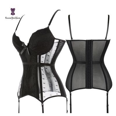 China Sexy Lingerie Luxury Sexy Lace Waist Trainers Stitching Corsets With Panties for sale