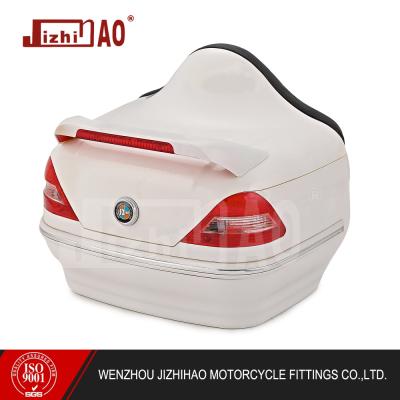 China LED Lights Painted High Quality Motorcycle Top Case With 668 Leather Backrest for sale