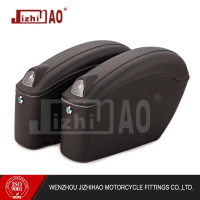 China LED Lights Black JZH Hard Trunk Saddlebags For HD Sportster Softail Dyna Custom Cruisers for sale