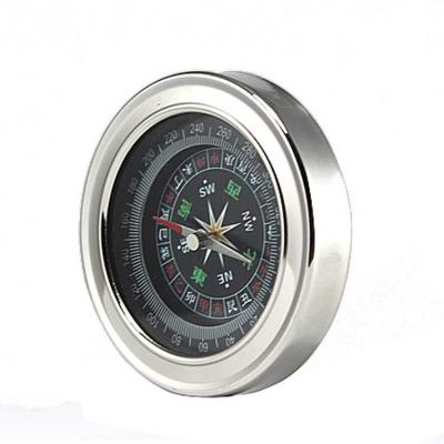 China 60mm eco-friendly all stainless steel round metal compass portable gift promotional compass for sale