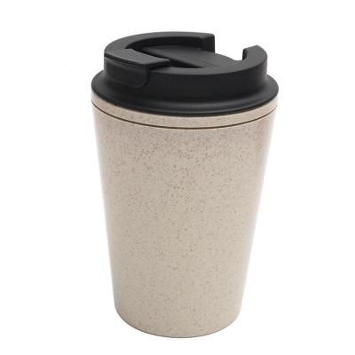 China Stocked STARLII Reusable Leakproof Double Wall 350ml 12oz Bpa Free Wheat Straw Plastic Coffee Cup Travel Coffee Mug for sale